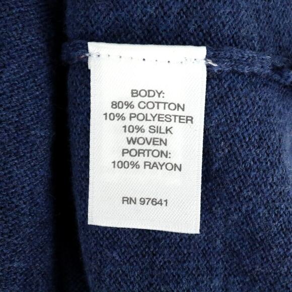 J Jill Sweater Petites LP PL Blue with White Blue Underlay Stretch Knit - Picture 11 of 15